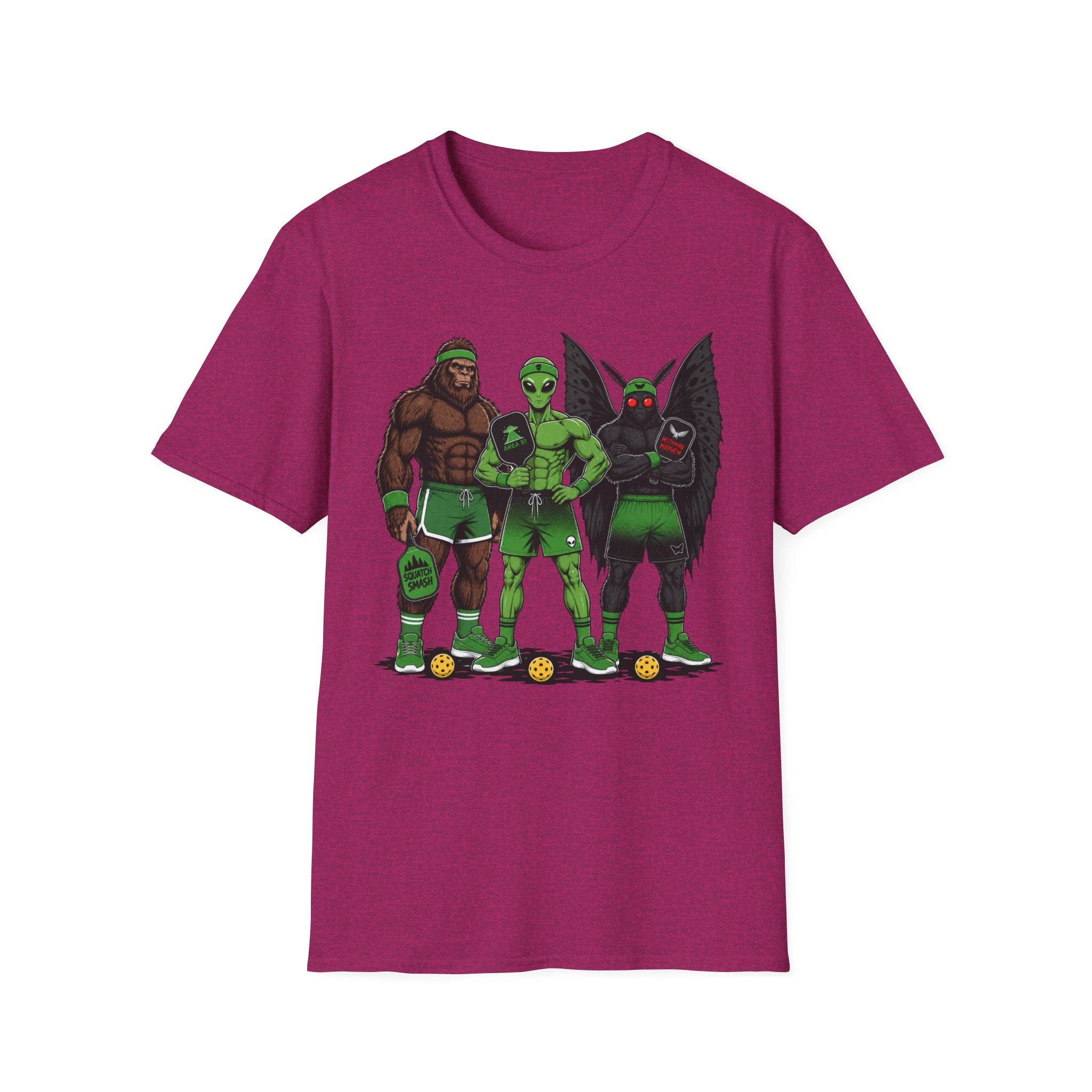 T-Shirt "Bigfoot Alien Mothman" Pickleball