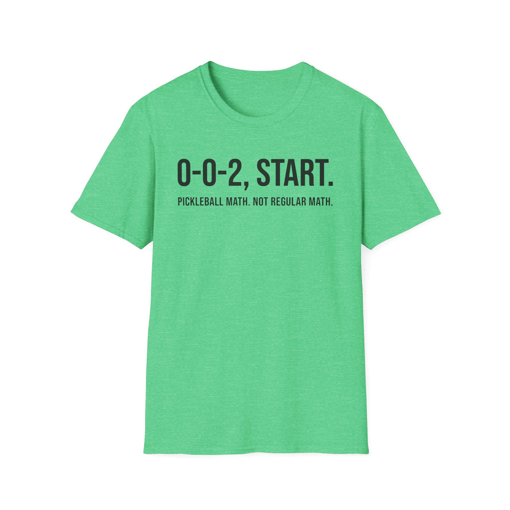 T-Shirt "0-0-2, START. — Pickleball Math"