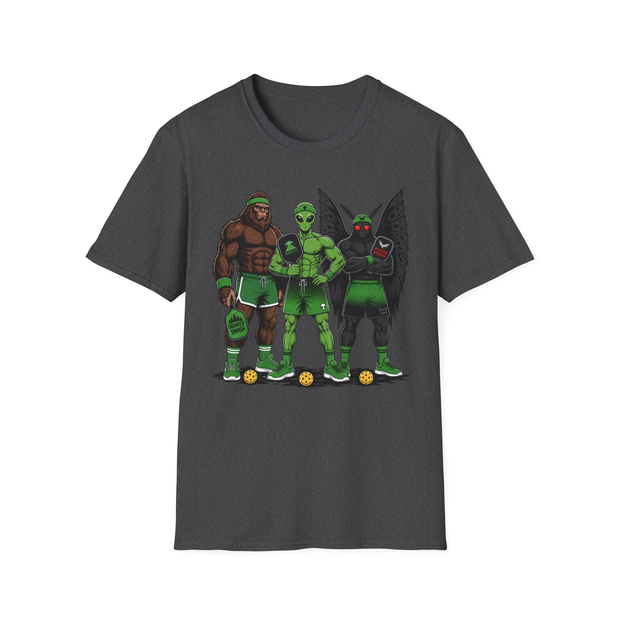 T-Shirt "Bigfoot Alien Mothman" Pickleball