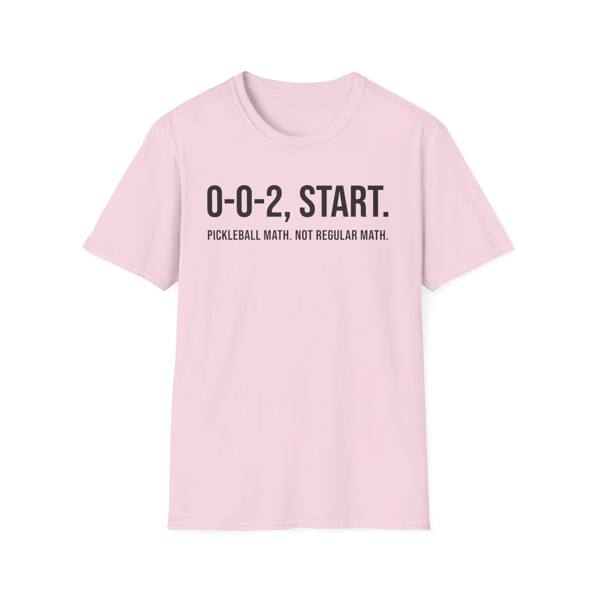 T-Shirt "0-0-2, START. — Pickleball Math"