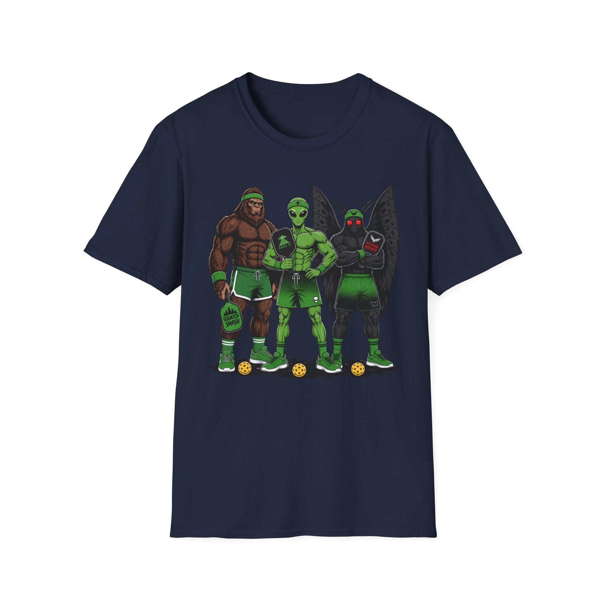 T-Shirt "Bigfoot Alien Mothman" Pickleball