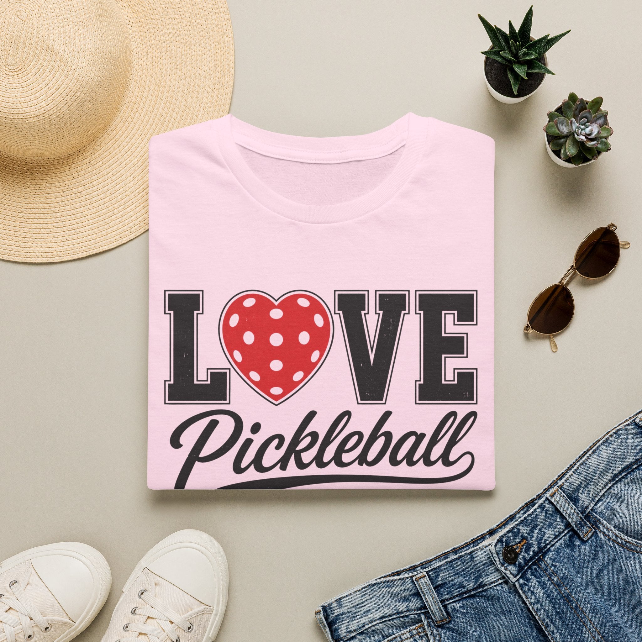 T-Shirt "Love Pickleball" Red