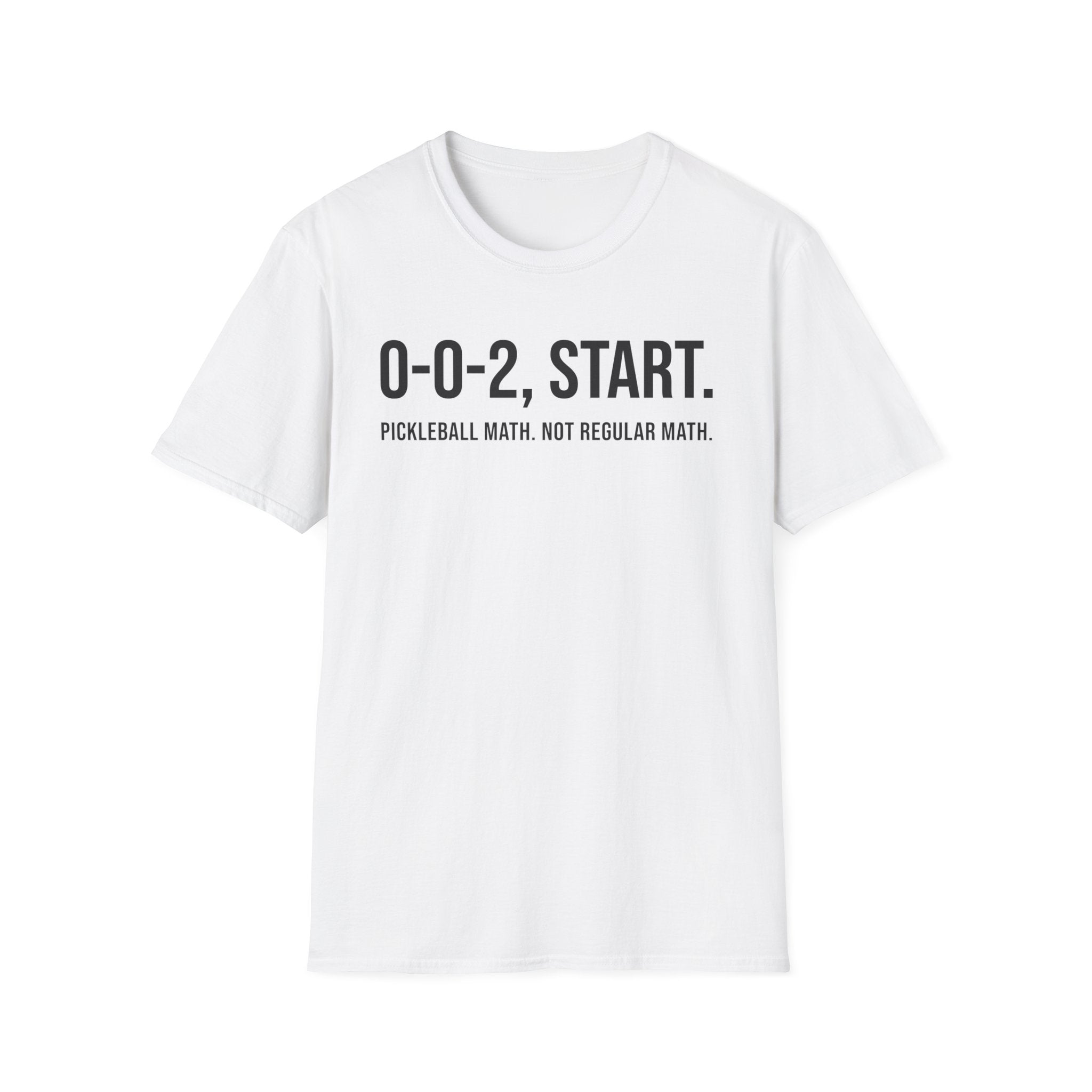 T-Shirt "0-0-2, START. — Pickleball Math"